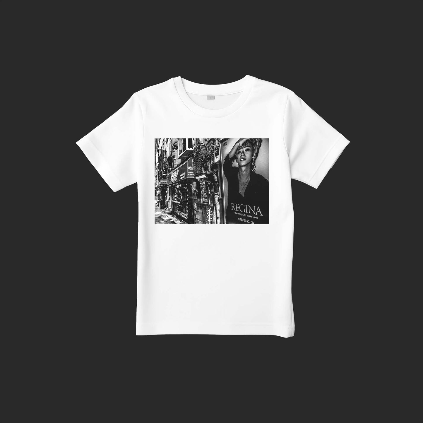 Icon of Kabukichoの写真を使用したストリートフォトTシャツ(ホストクラブの看板と派手なカレーショップ)– SnapThreads